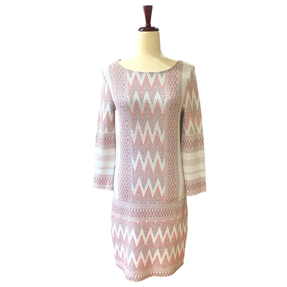 BCBG MAX AZRIA Zigzag Knit Mini Shift Dress XS